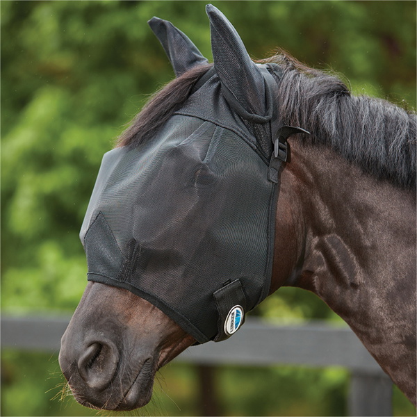 2025 Weatherbeeta Comfitec Double Dart Deluxe Masque Anti-mouches Avec Oreilles 1009433 - Black